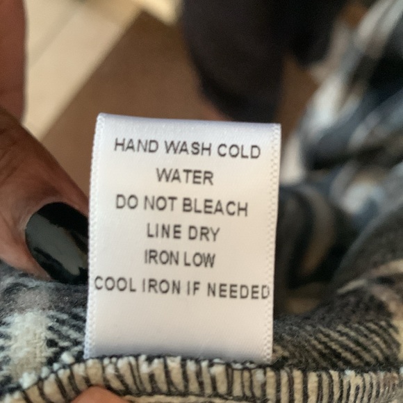 Plaid wrap jacket with faux leather detail - size L - Picture 4 of 5